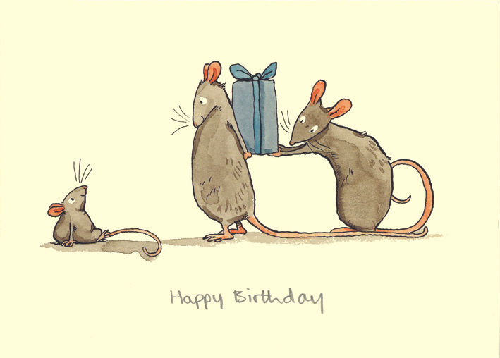 Karte "Happy Birthday" (Mäuse) von Two Bad Mice, M116