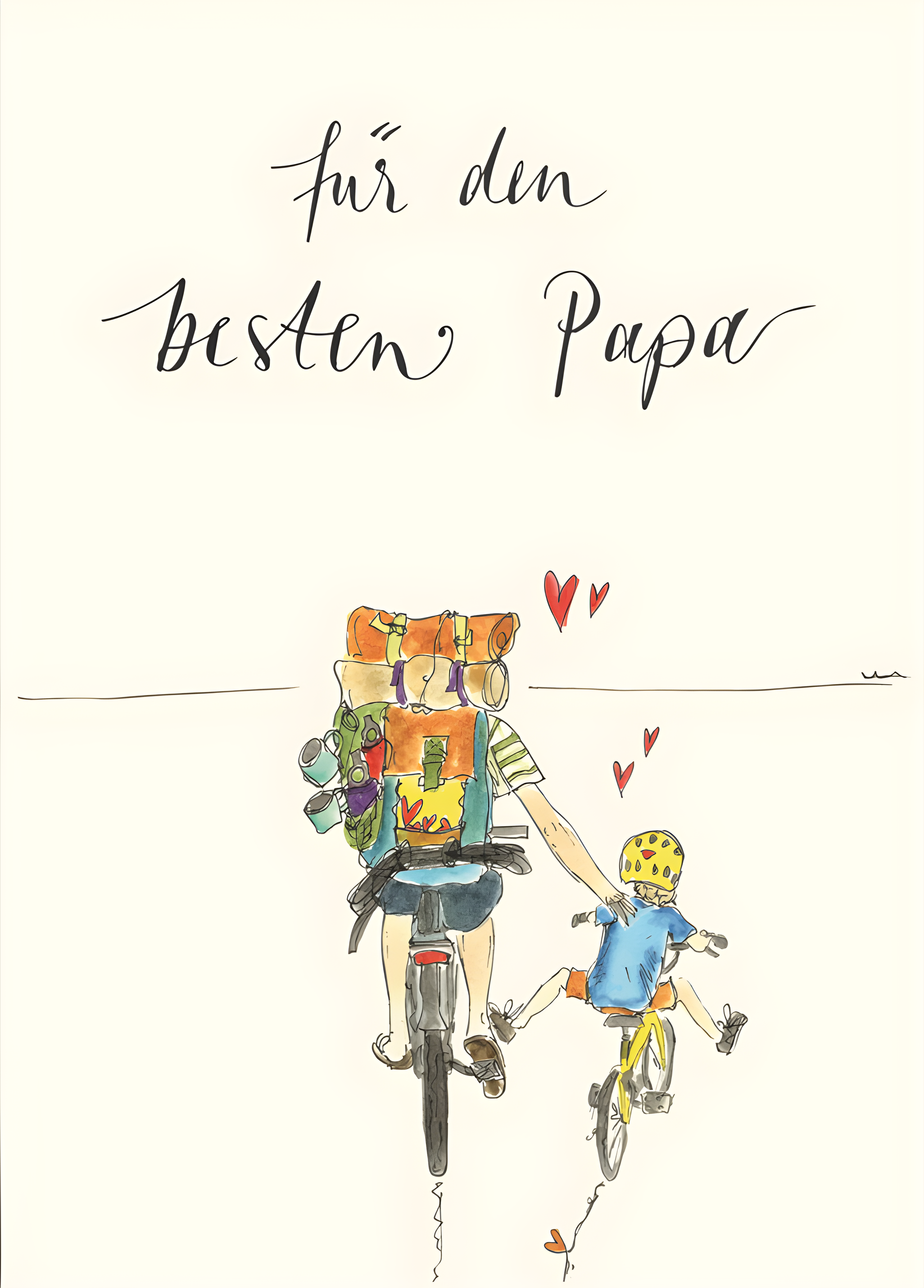 Grußkarte "Für den besten Papa" (Fahrrad), AA039