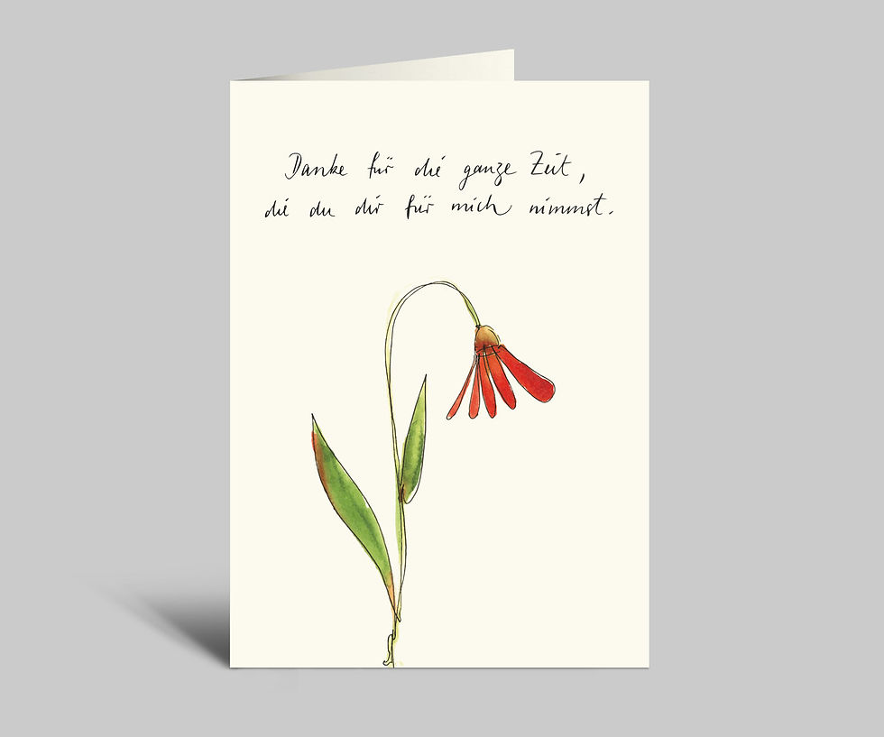 Grußkarte "Danke für die ganze Zeit..." (Blume), AA041