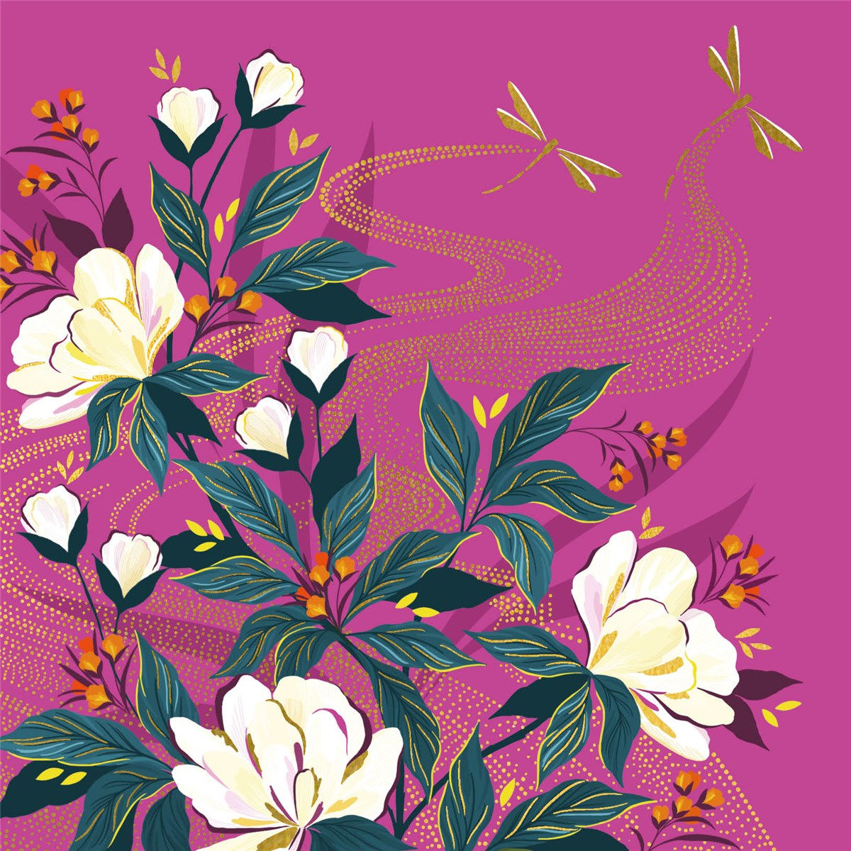 Karte "Dragonflies" (blanko) von Sara Miller London, SAM170, Grußkarte mit Umschlag