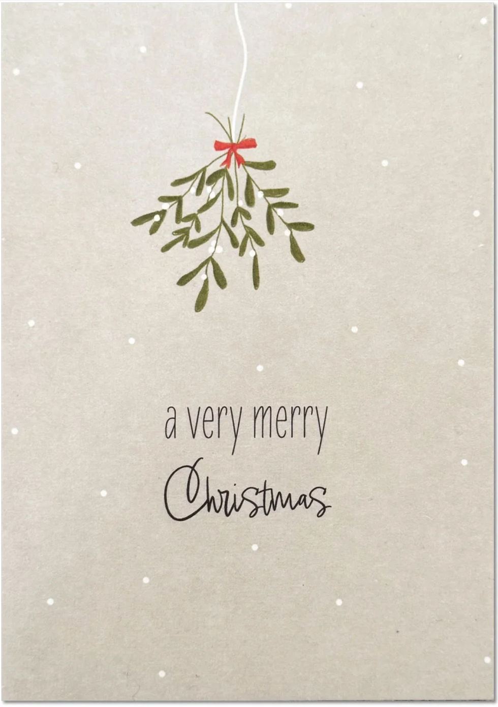 Postkarte "A very merry Christmas" (Mistelzweig) von Keitcards, KC263
