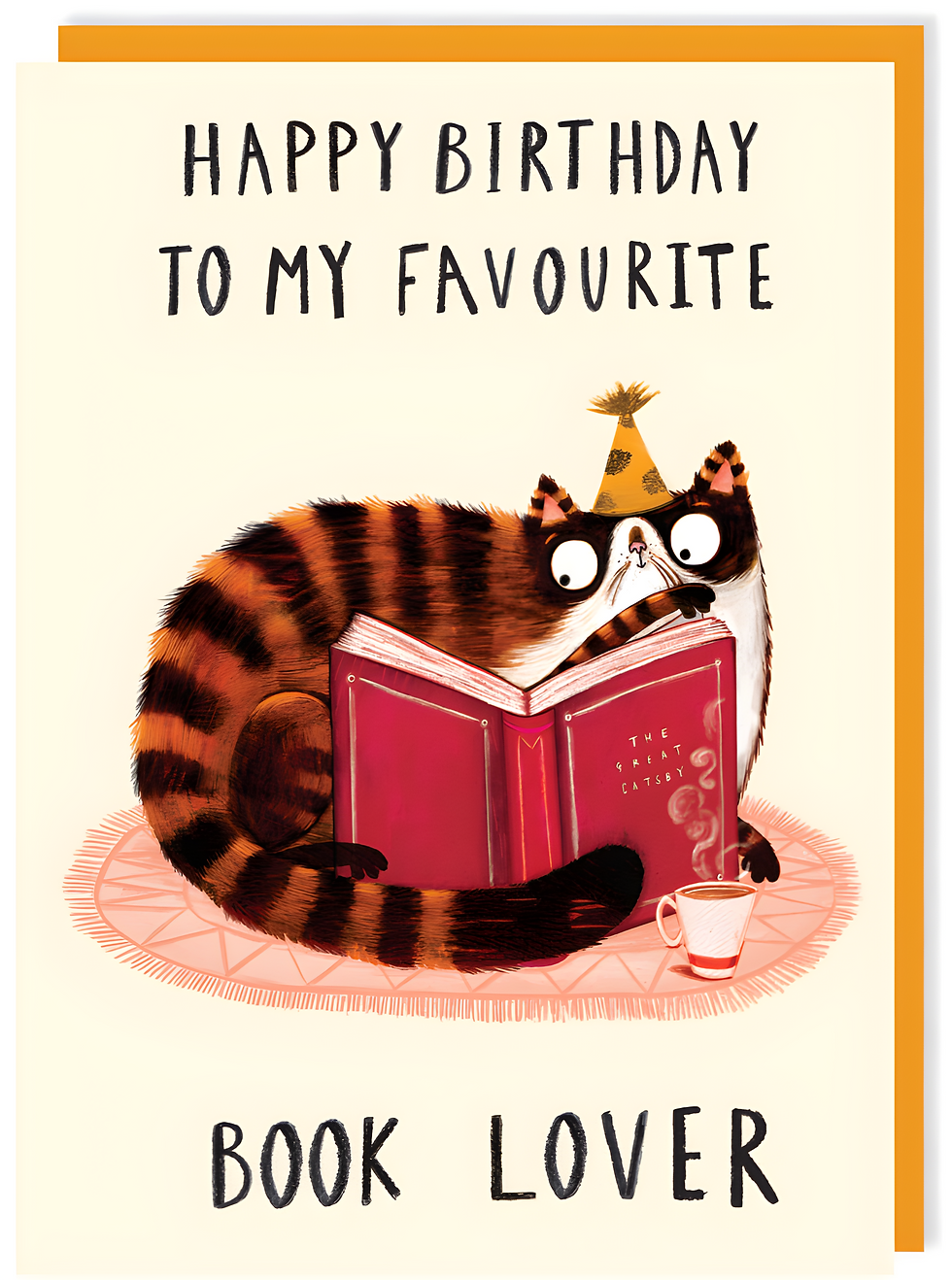 Karte "Happy Birthday to my favourite Book Lover" (Katze) von Charley Rabbit, CR322