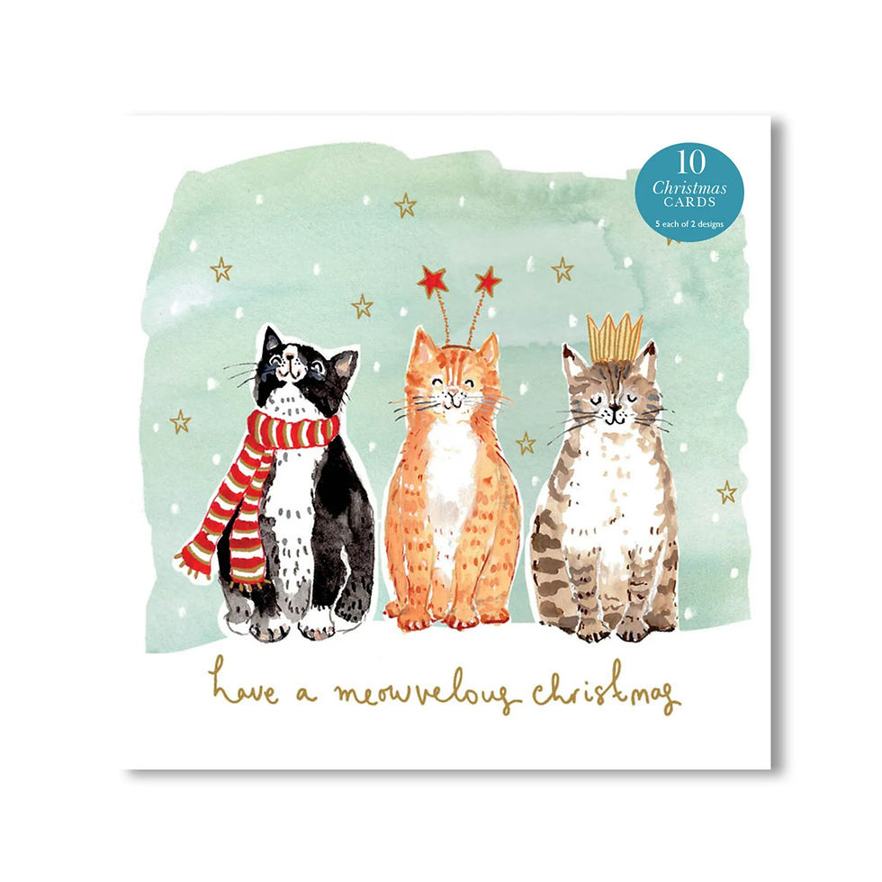 10er Weihnachtskarten Set "Hunde & Katzen" (2 Motive), WAX133