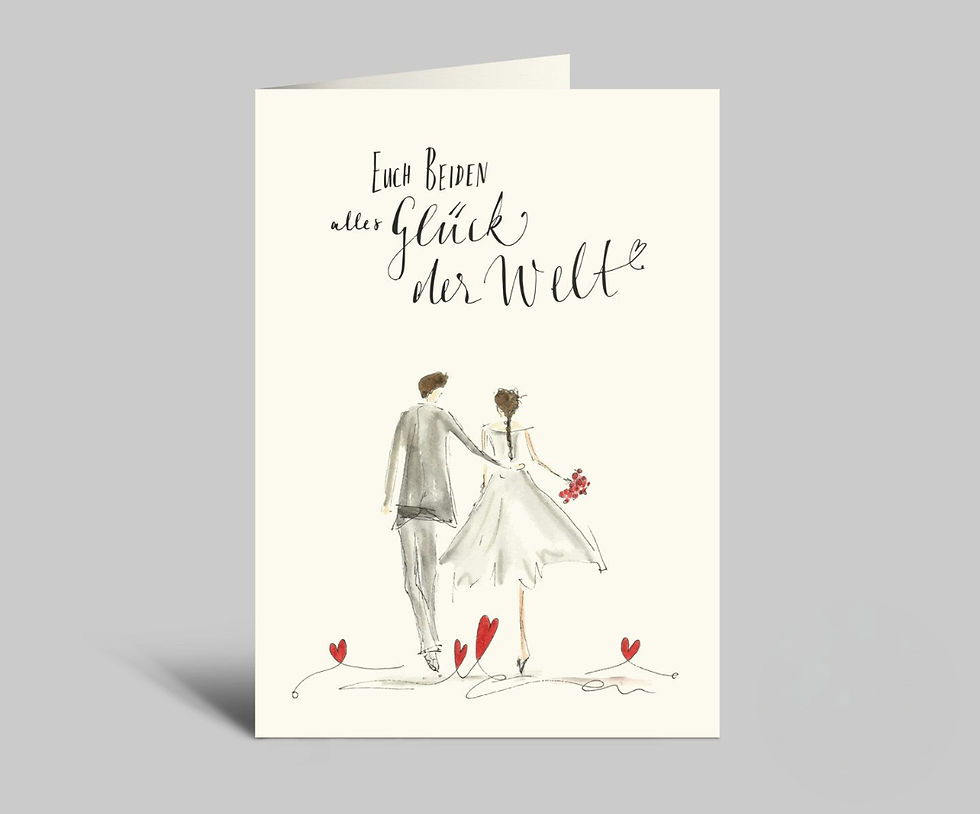 Hochzeitskarte "Euch beiden alles Glück der Welt", AA044