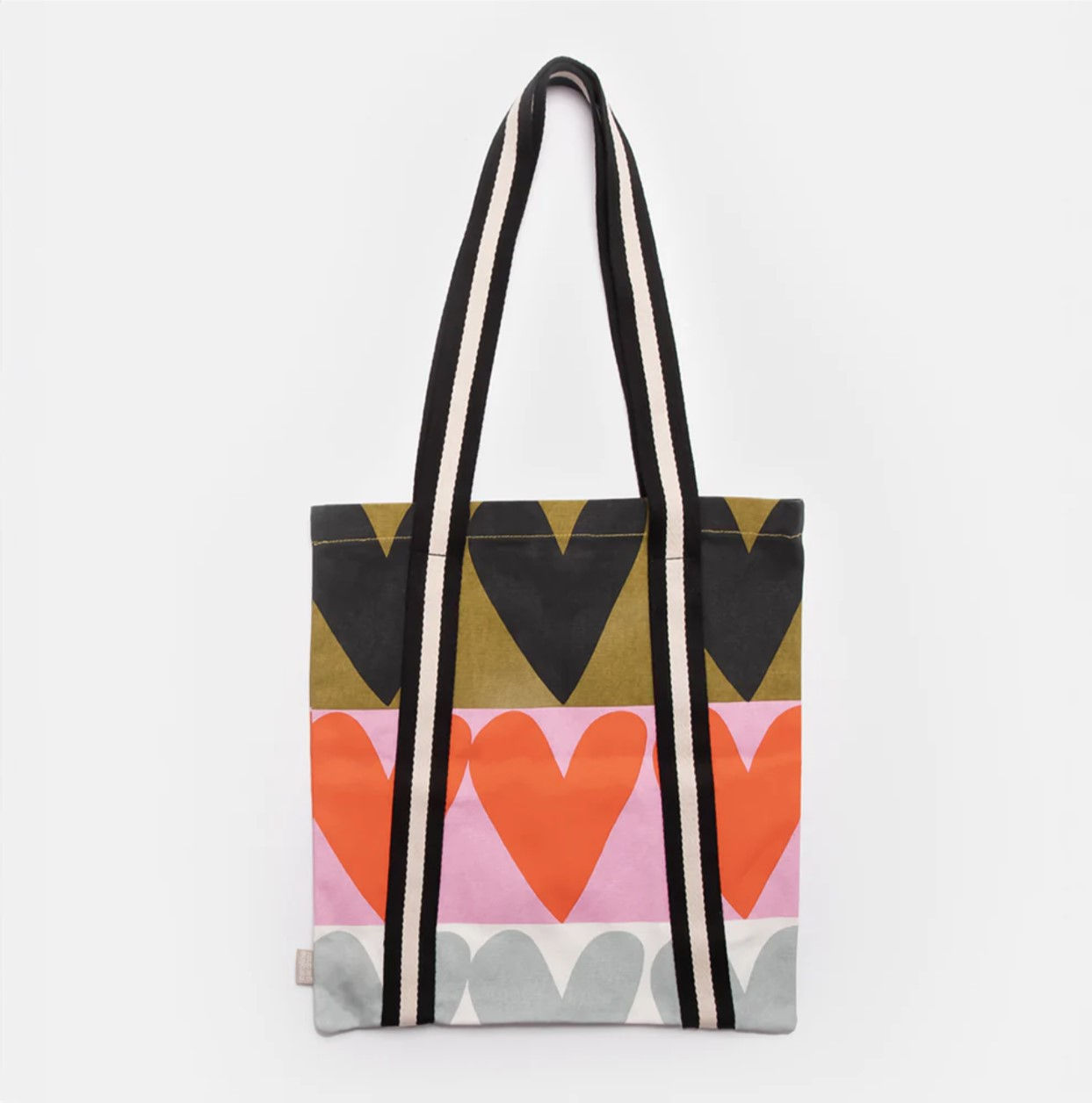 Tote Bag "Colourblock Heart" (Baumwolltasche) von Caroline Gardner, BKB104