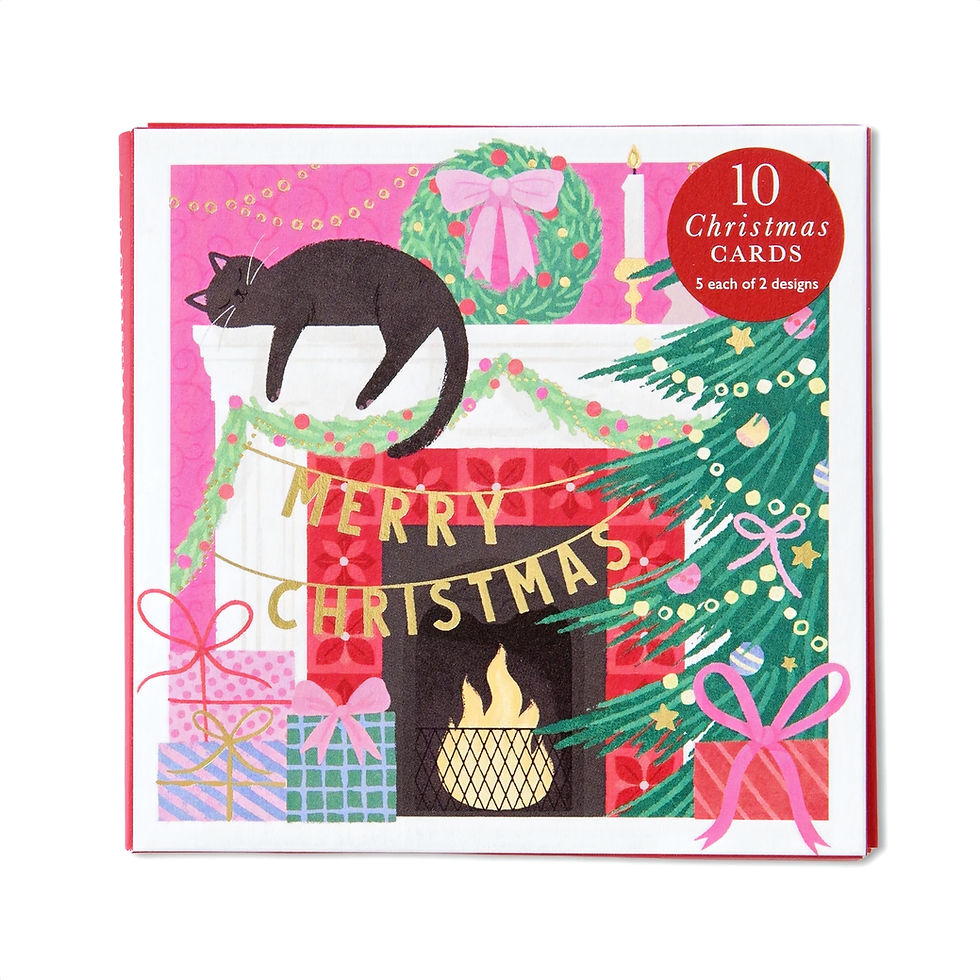10er Weihnachtskarten Set "Christmas Cats" (Katzen), WAX127