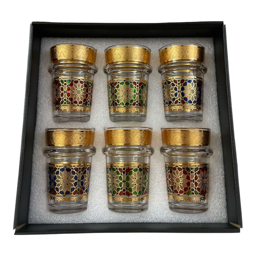 Thumbnail: Verres à Thé Marocains  – Set de 6 | Verres Traditionnels Orientaux pour Thé