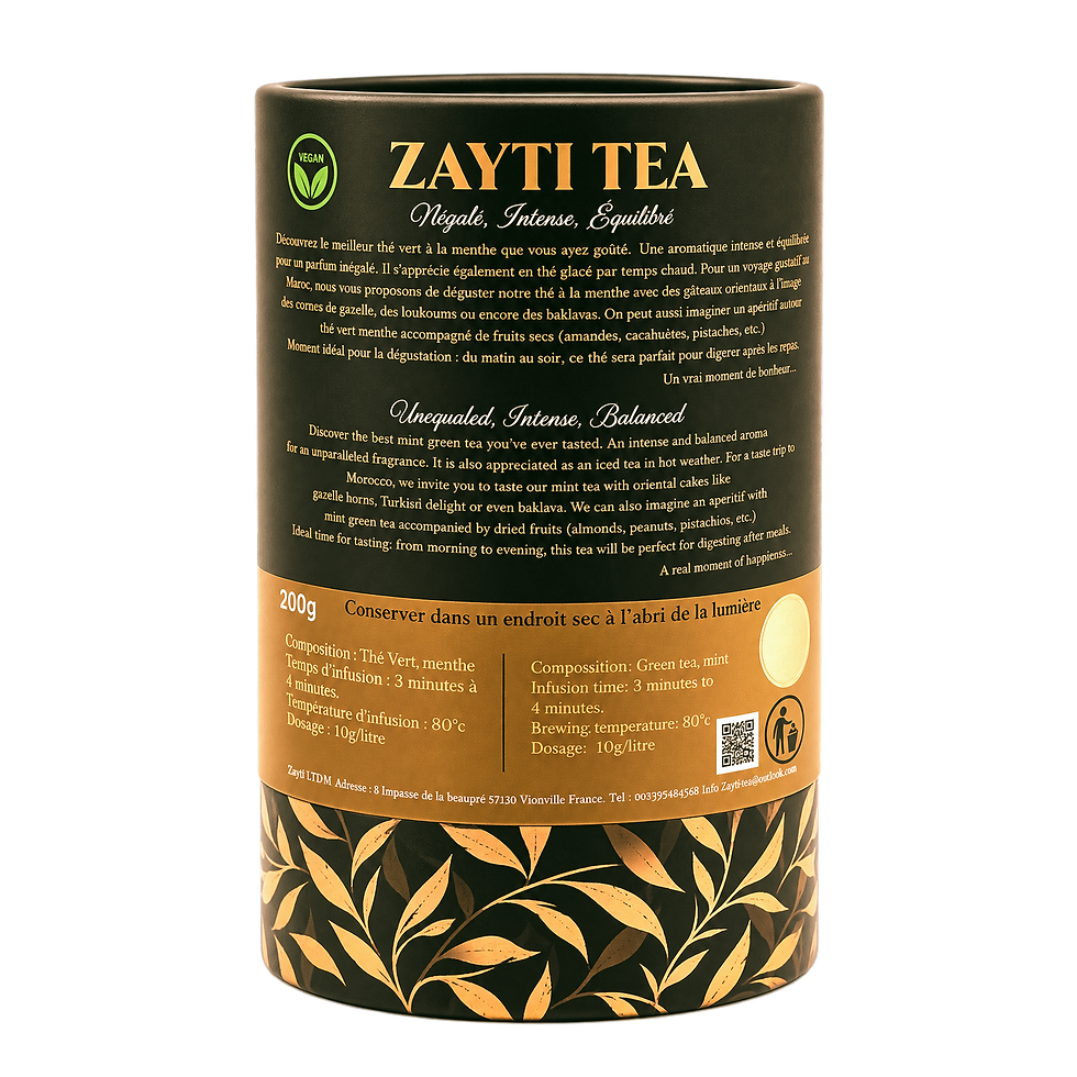 Miniatyrbild: Thé Vert Marocain à la Menthe Douce Séchée 100 g – Thé Vert Premium Aromatique – Feuilles Sélectionnées – Saveur Fraîche