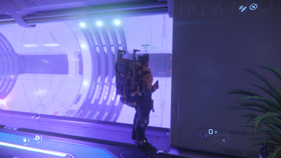 (Waiting for the train in a station to get to the spaceport)
