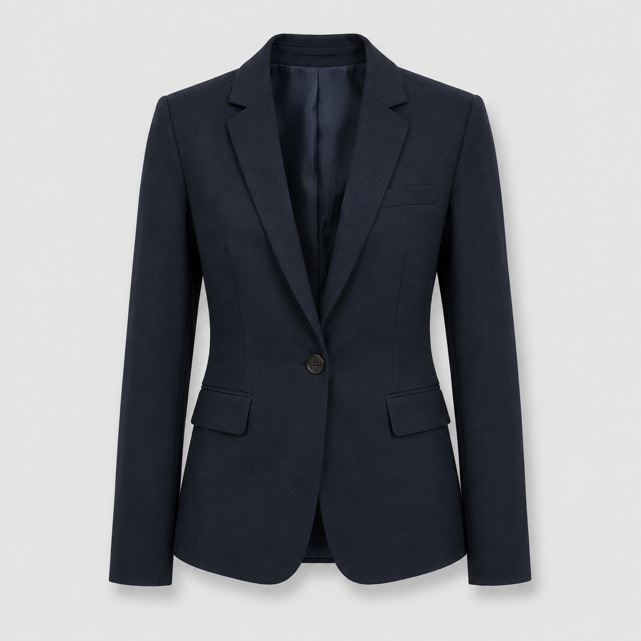 Donkerblauwe blazer met getailleerde pasvorm