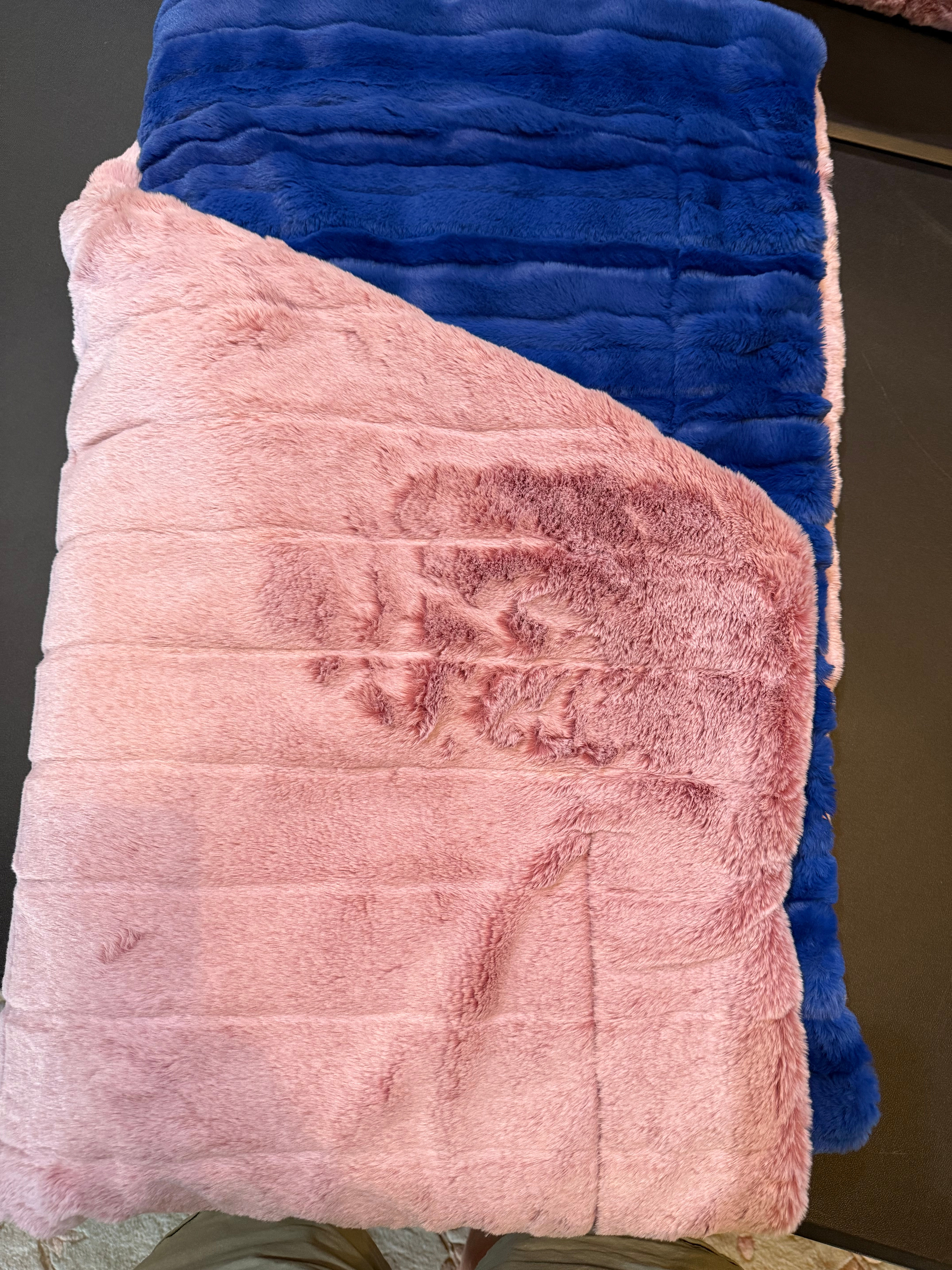 Solid Pink / Solid Blue Throw