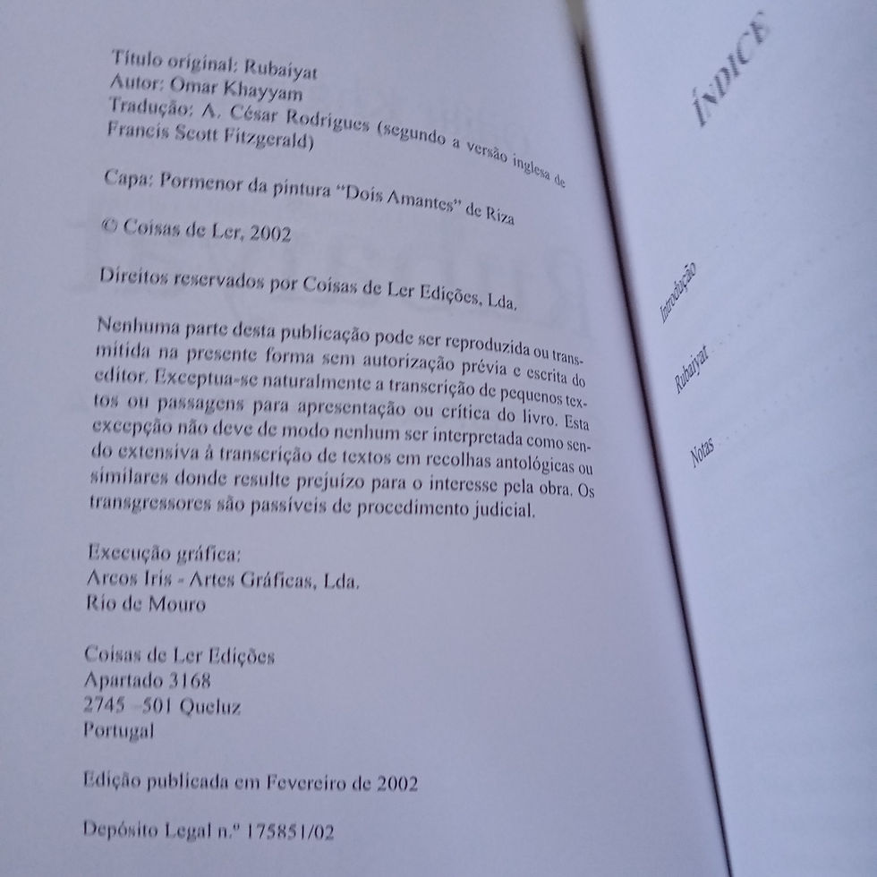 Miniatura: Rubaiyat, Celebração da Vida; Omar Khayyam