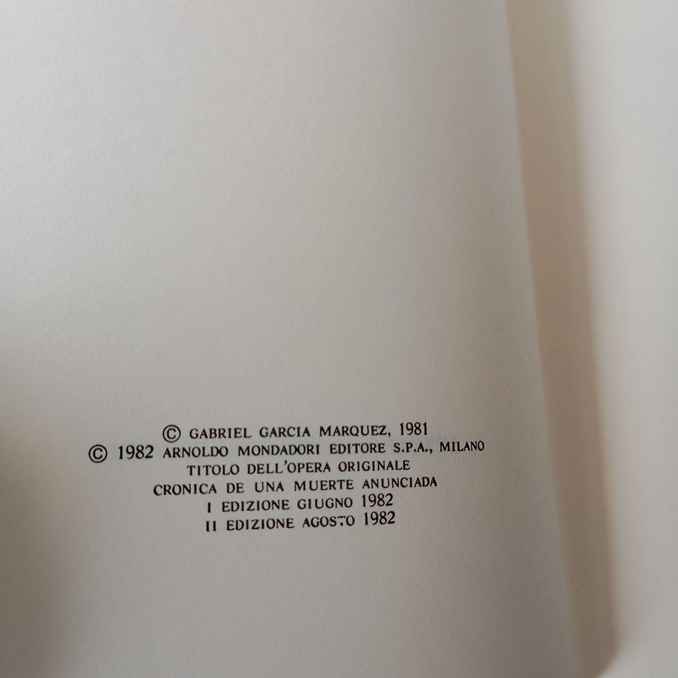 Miniatura: Cronaca di una Morte Annunciata; Gabriel García Márquez