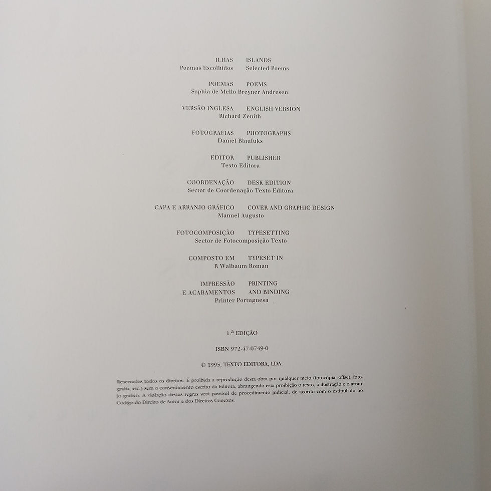 Miniatura: Ilhas - Islands, Poemas Escolhidos - Sophia De Mello Breyner Andresen