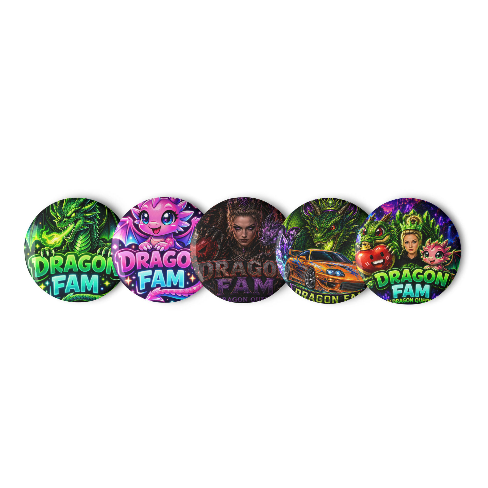 Set of pin buttons