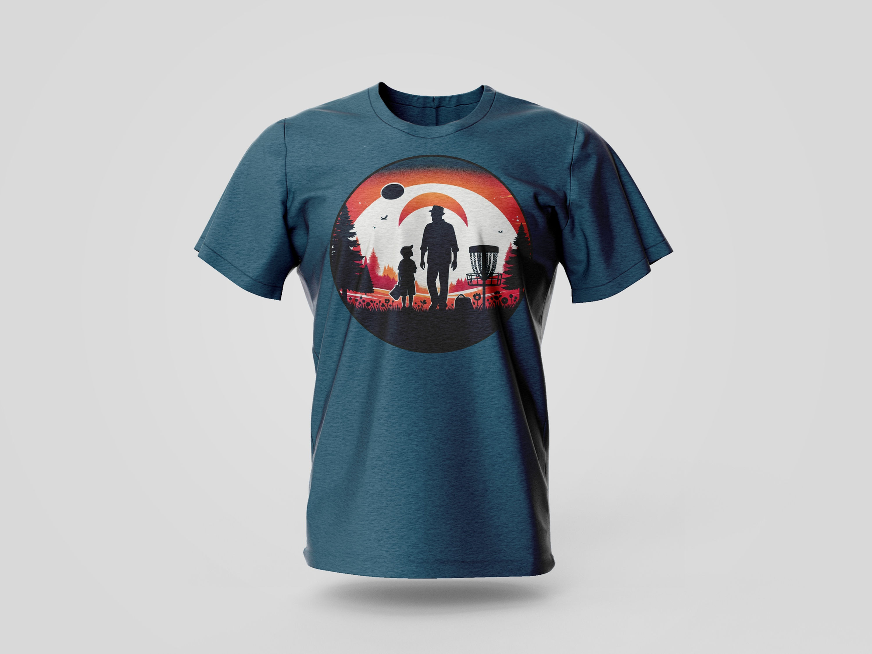 Father's Day Disc Golf Sunset Shirt