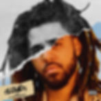 J.Cole "cLOUDs" mashup cover featuring DJ BAD THA PROBLEM. torn paper aesthetic with moody J.Cole portrait and bold text design.