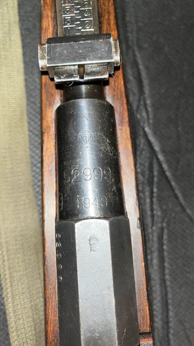 Tikka 91/30 from 1943 in a potbelly stock. Receiver and barrel match but bolt is completely scrubbed of any number and buttplate is blank as well