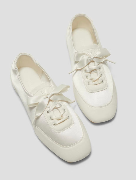 VIVIAIA Cristina Square Toe Smooth Satin sneakers