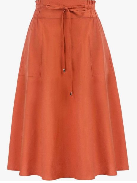 Drawstring Midi Skirt