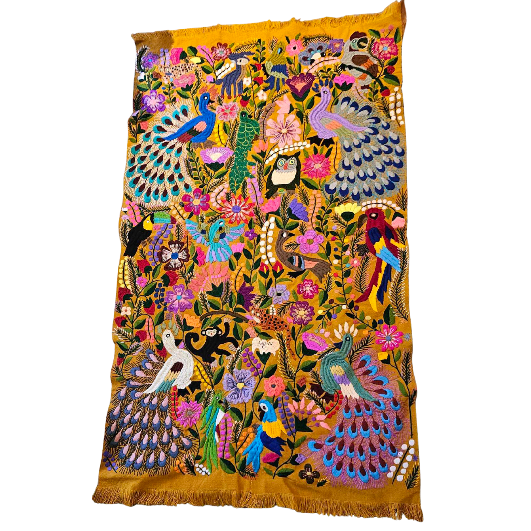 MEXIKANISCHER WANDBEHANG - HANDGEWEBT & HANDBESTICKT