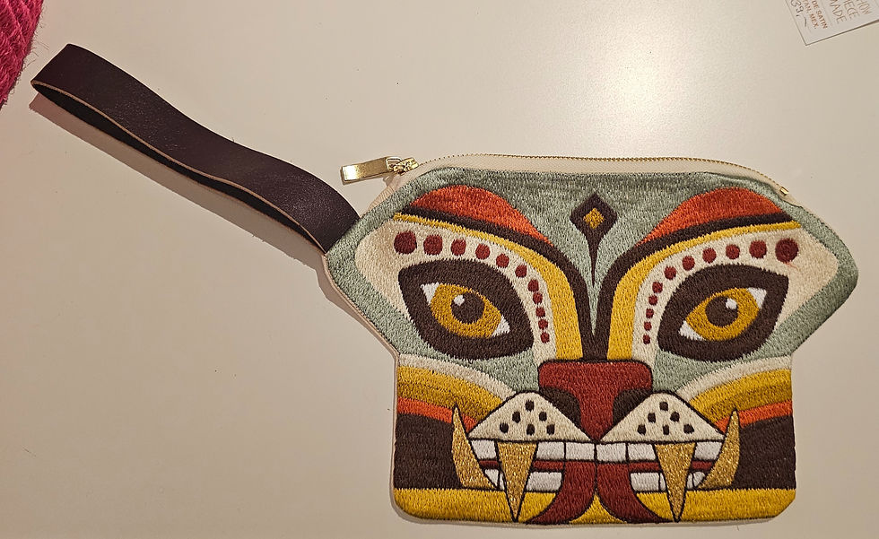 Miniaturbild: KULTURBEUTEL POWER JAGUAR - Handgemachte Maya Stickerei