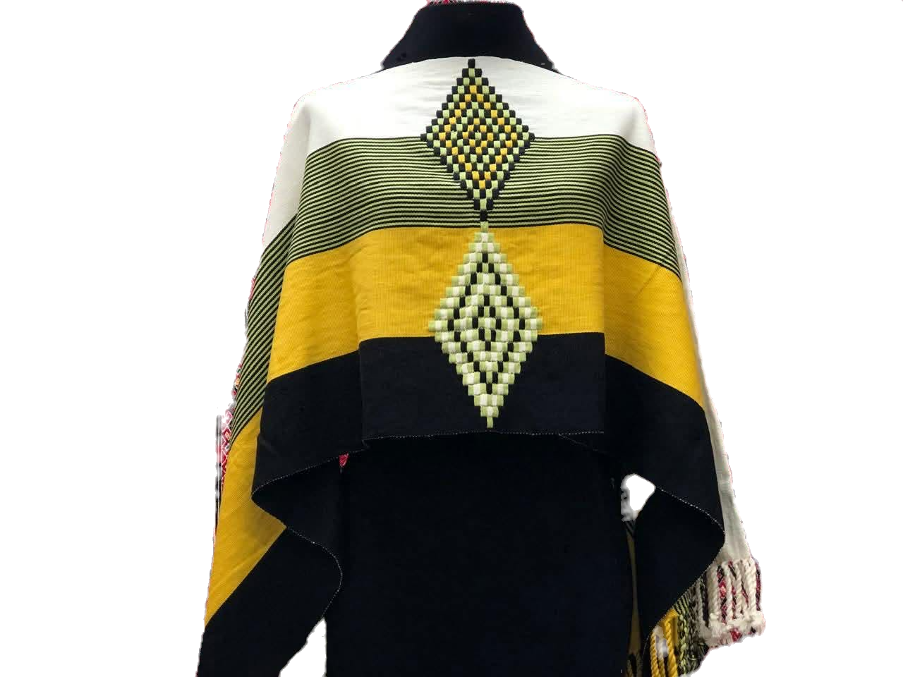 Handgewebter Poncho mit feiner Baumwolle