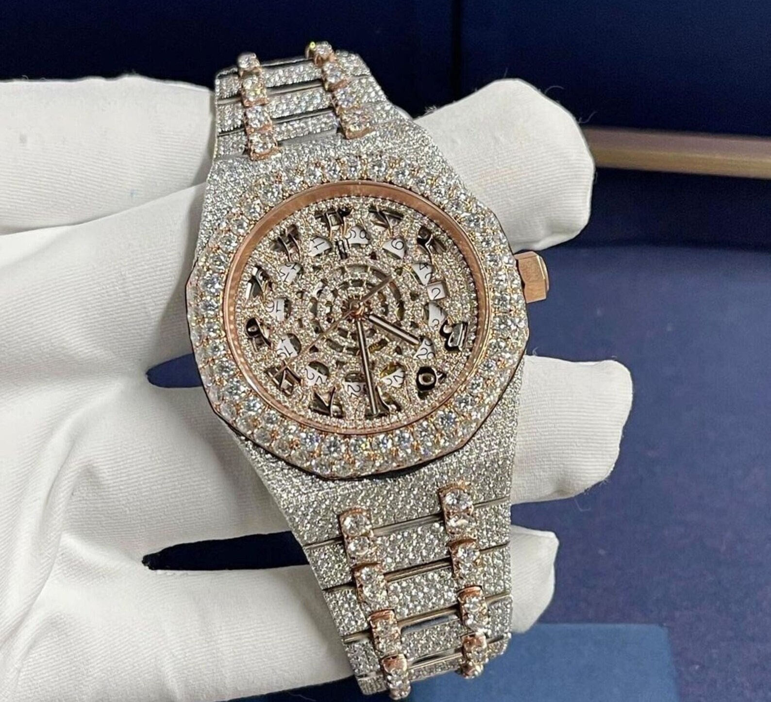 Certified VVS Moissanite Diamond Studded Watch, Fully Iced Out Watch, Swiss