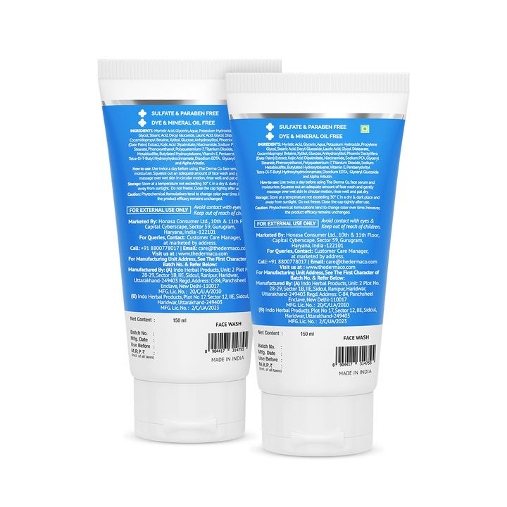 The Derma Co 1% Kojic Acid Face Wash  - 150 ml (Pack of 2)