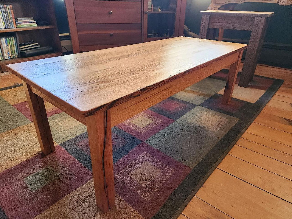 Thumbnail: Reclaimed barnwood oak coffee table