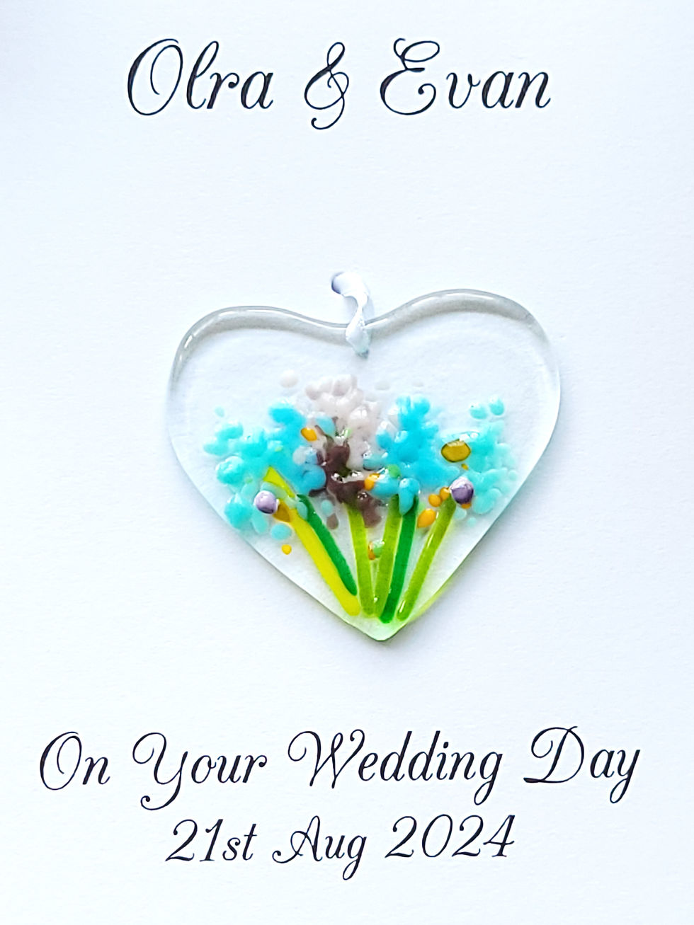Thumbnail: Personalised Wedding Card Floral Keepsake