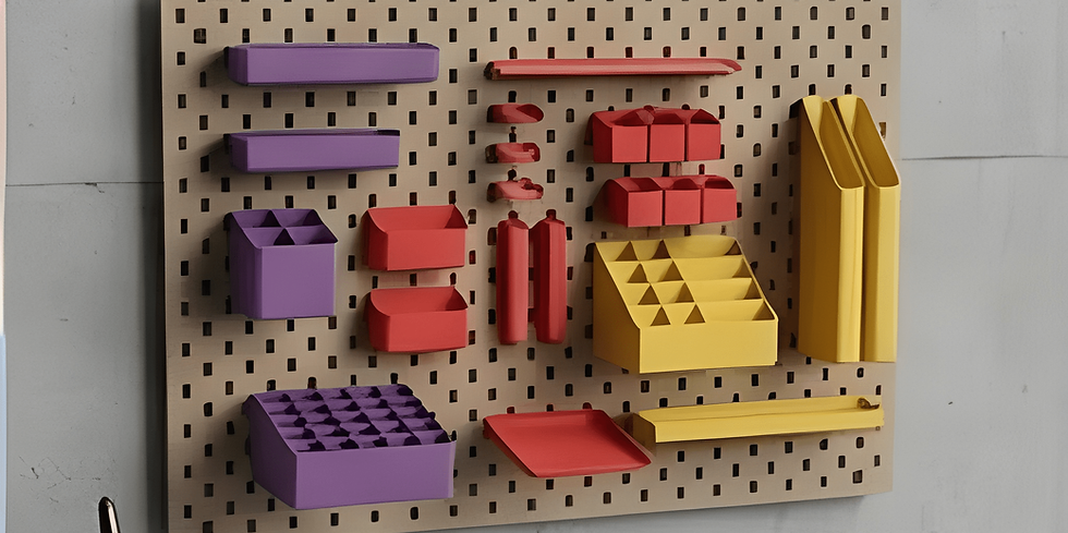 Build your own 3d printed utility pegboard organizer.