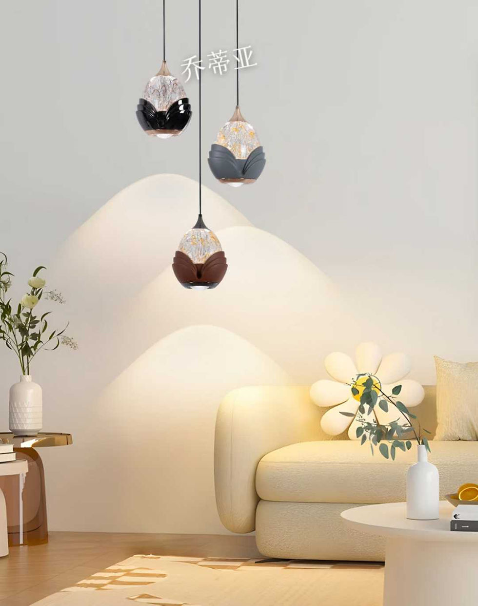 Thumbnail: Luxury Art Deco Pendant Lights – Elegant Crystal Floral Design