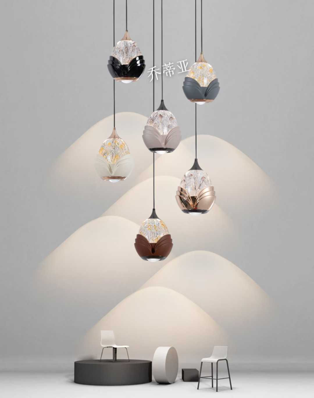 Luxury Art Deco Pendant Lights – Elegant Crystal Floral Design