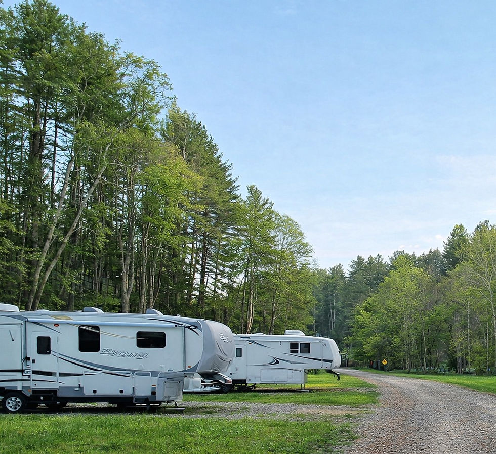 Campsites with two Rv’s parked in them
