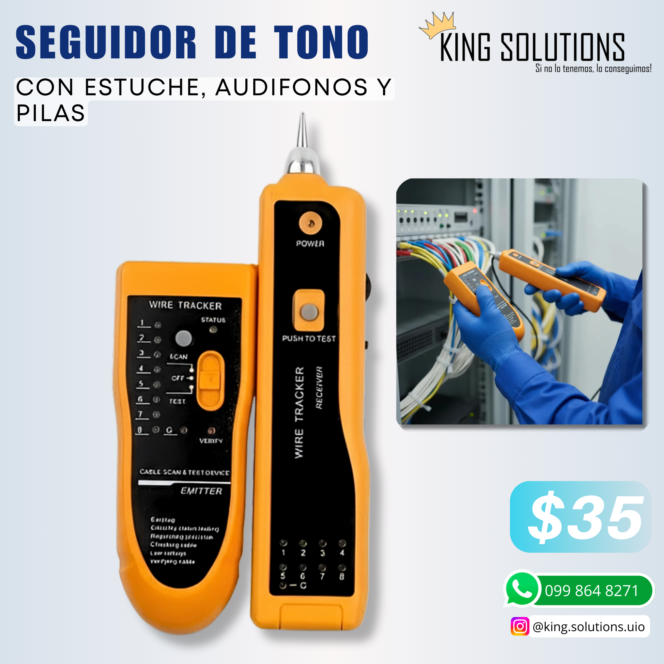 SEGUIDOR DE TONO CON ESTUCHE, AUDIFONOS Y PILAS