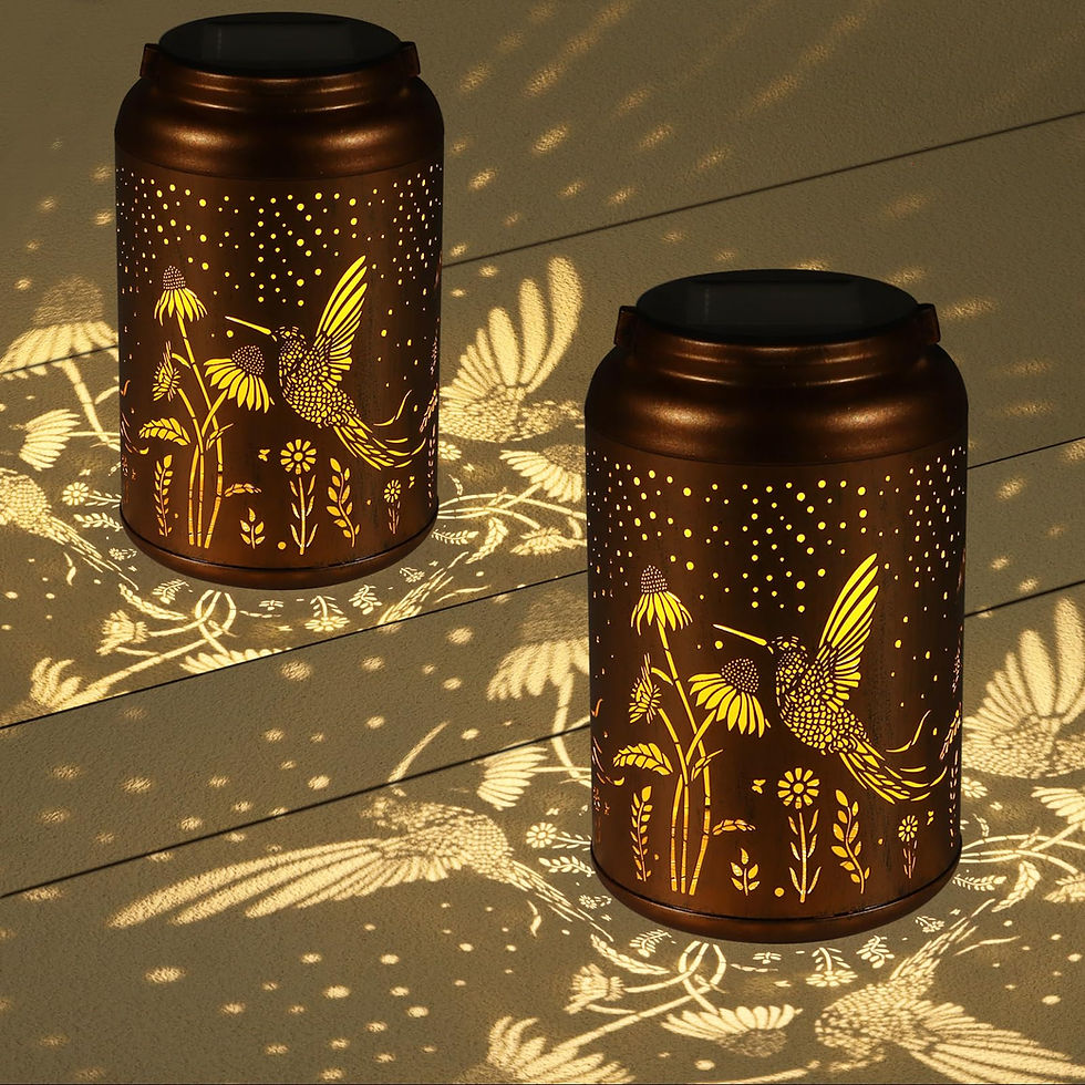 Thumbnail: 2 Pack Solar Lanterns Outdoor Waterproof, Hummingbird Garden Decor Gifts for ...