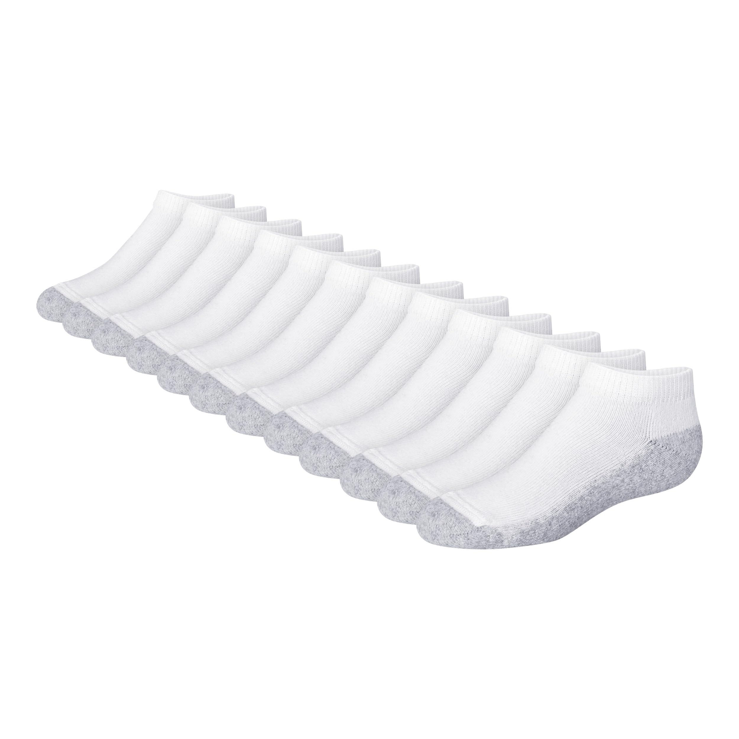 Hanes boys Extra Durable No Show Multipack athletic socks, White, Small - 4.5...