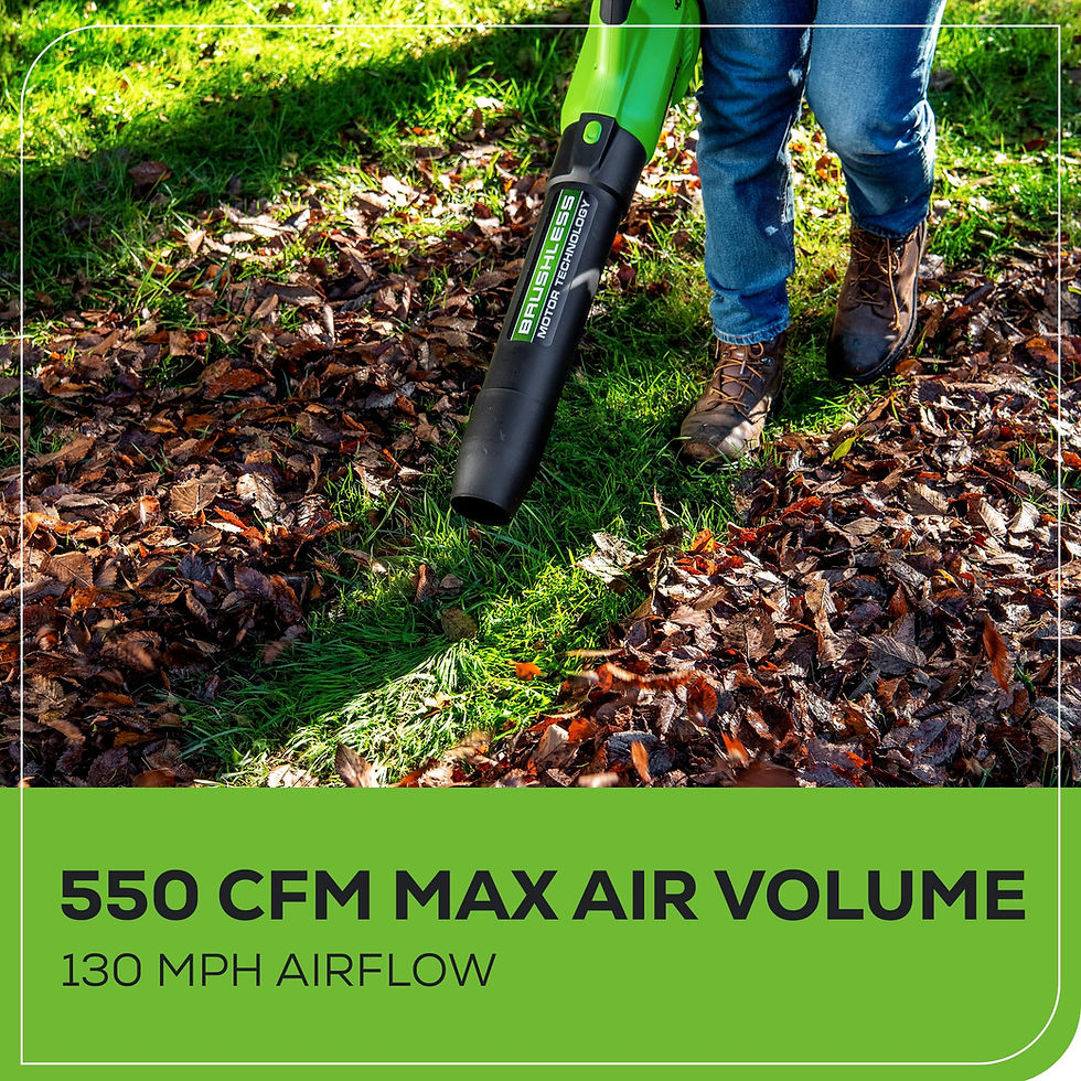 Thumbnail: Greenworks 40V (130 MPH / 550 CFM ) Brushless Axial Leaf Blower, Ultra-Powerf...