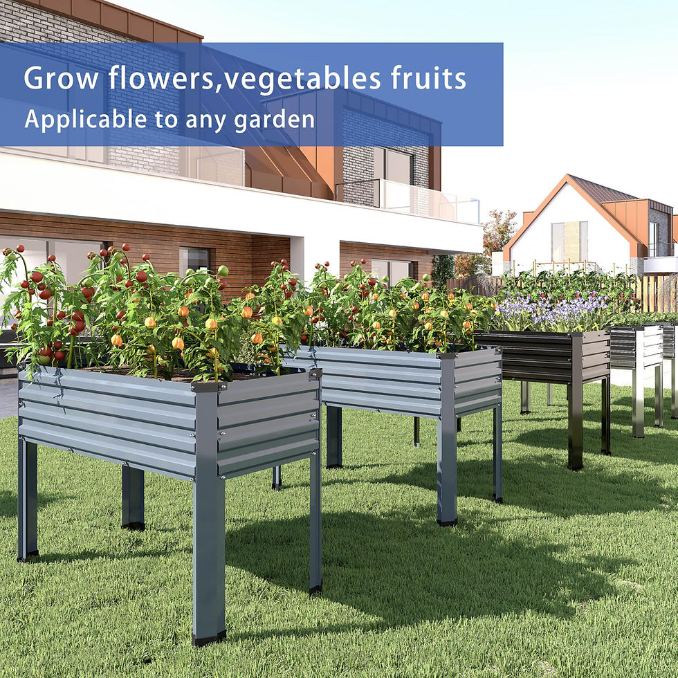 Thumbnail: DIIYIV 2PCS Galvanized Raised Garden Bed with Legs,2PCS 48×18×30in Elevated P...
