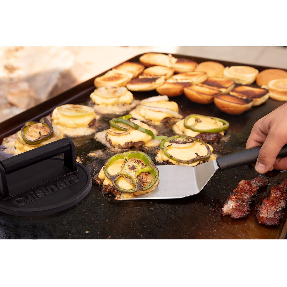 Thumbnail: Cuisinart 6.5" Cast Iron Smashed Burger Press, Round Flat Edge Grill Press fo...