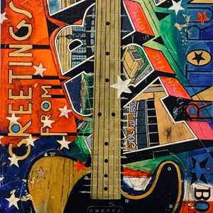 A painting of Bruce Springsteen Telecaster guitar