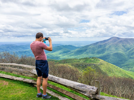 Person viewing a senic vista overlook at Smith Mountain Lake