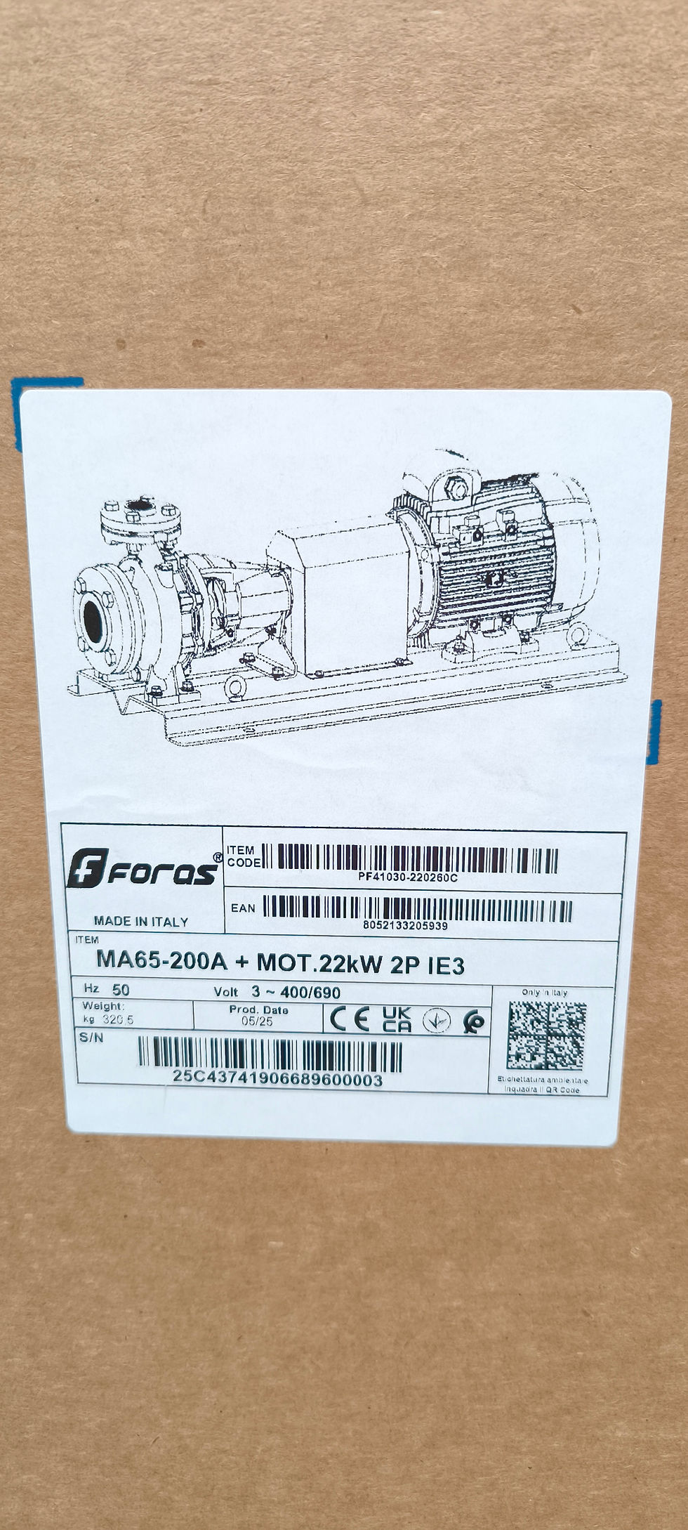 Miniaturbild: Foras Pumps MA65-200A+MOT180M - Bare-shaft Agricultural Pump PENTAX_Parts Pedrollo KSB GRUNDFOS Calpeda SAER Panelli_MARLY