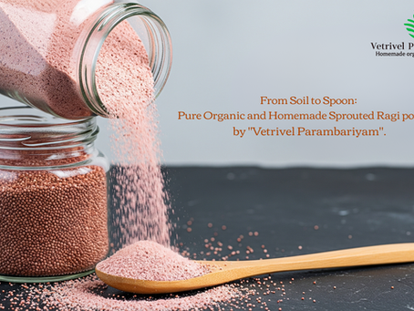 Unlock Nature's Goodness: Introducing Vetrivel Parambariyam's Organic Sprouted Ragi Powder!