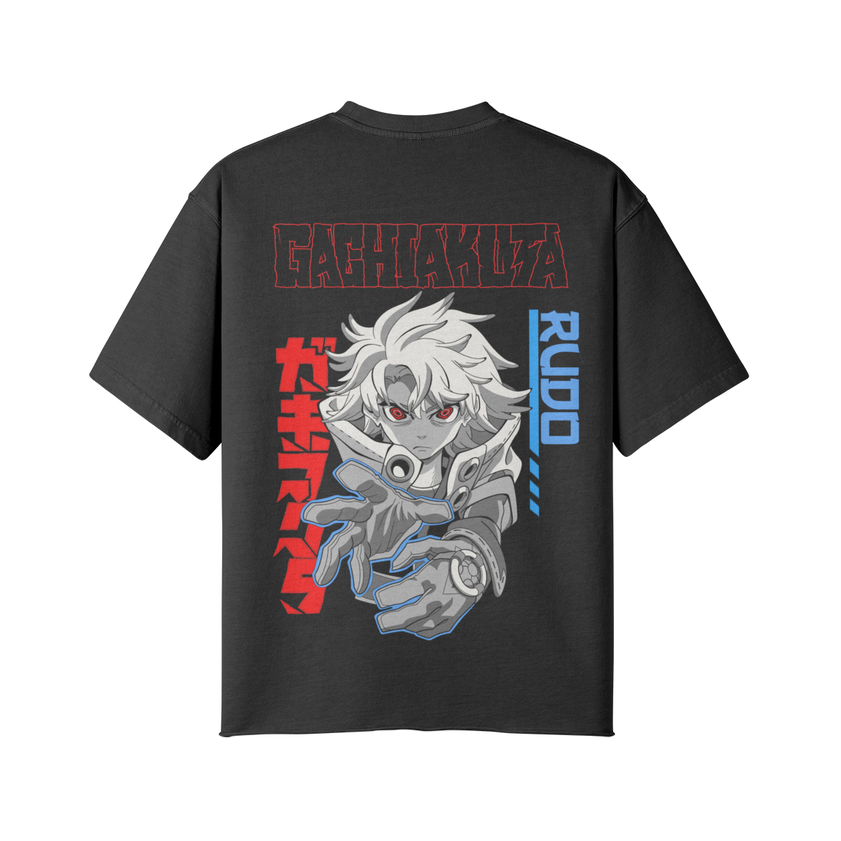 RUDO Oversized Raw Hem Tee (back print)
