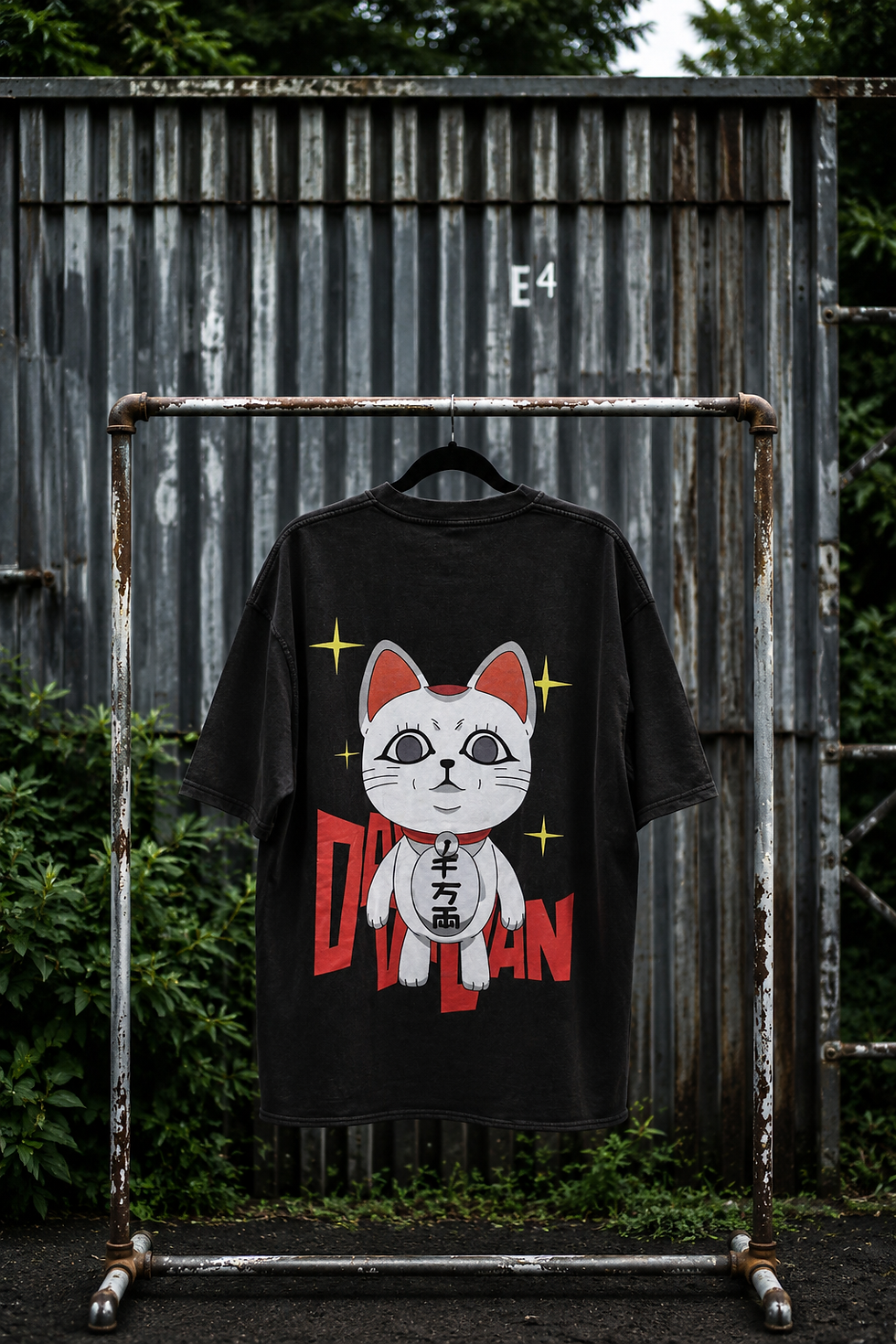 Thumbnail: TURBO GRANNY Oversized Raw Hem Tee (back print)