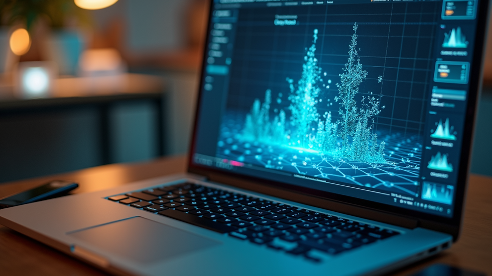 Close-up view of a laptop screen displaying an interactive science simulation
