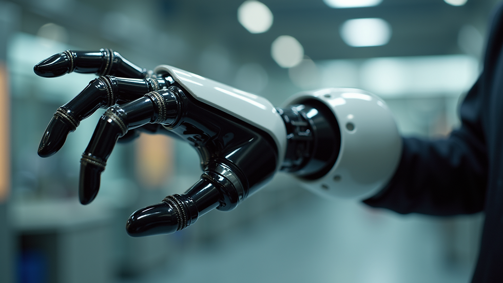 Close-up view of a bionic arm with advanced grip technology