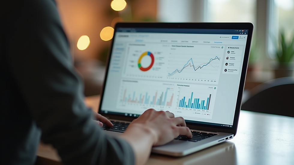 Eye-level view of a laptop displaying an online course dashboard